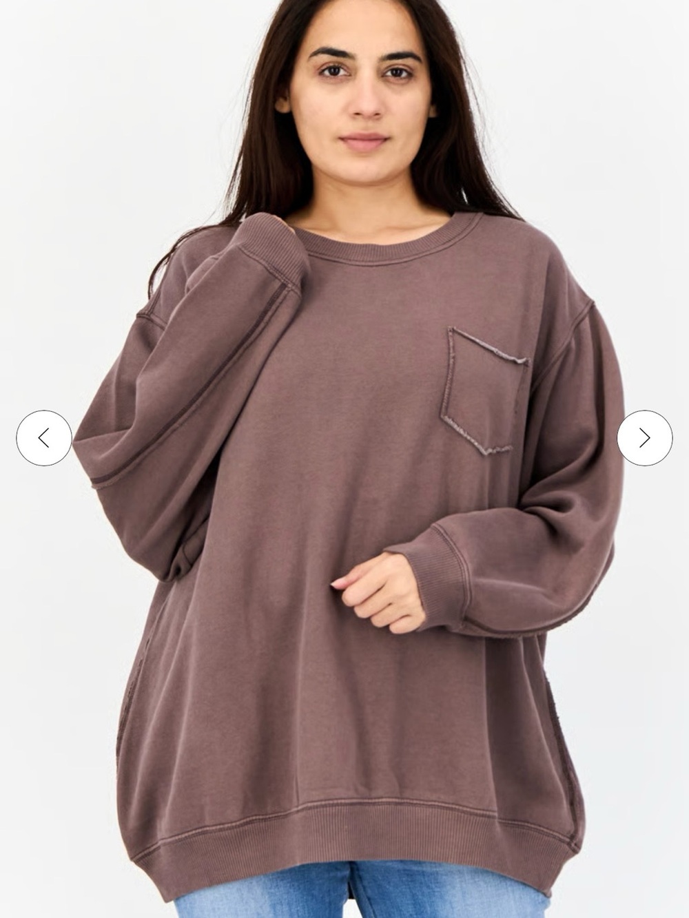 3. Aerie Oversized Washed Brown Crewneck Sweatshirt Size S $59.95USD